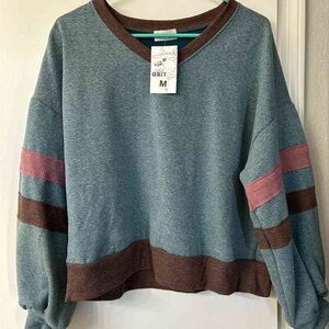 Women's Blue and Brown Sweater